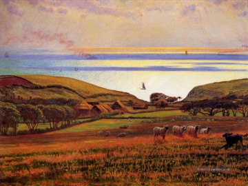  Licht Kunst - Sonnenlicht Fair Downs auf dem Meer britischen William Holman Hunt Szenerie